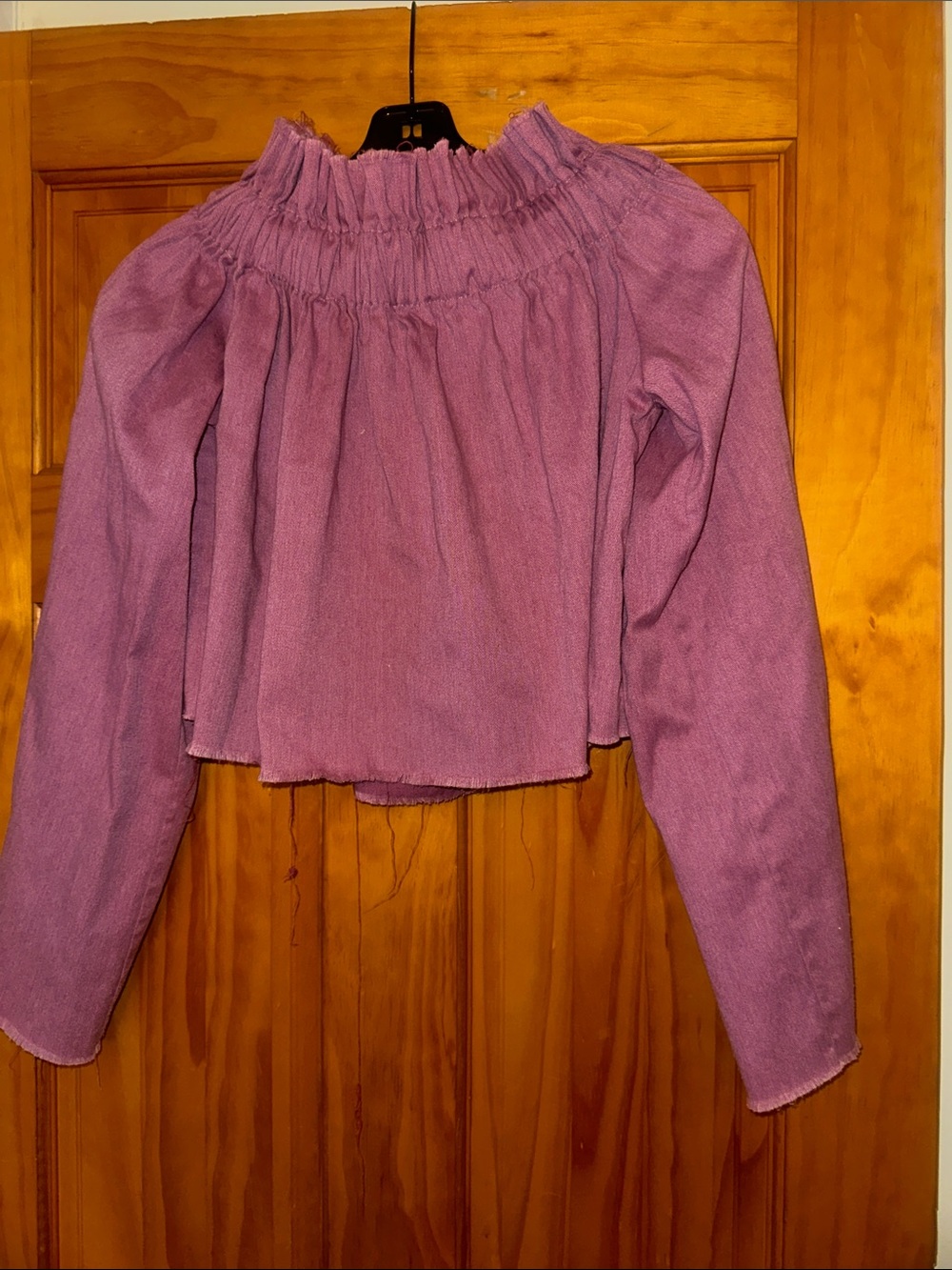 Women’s Smocked Off-Shoulder Long Sleeve Top - pink